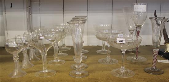 A collection of various drinking glasses